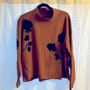 Maeve by Anthropologie floral top sweater XL